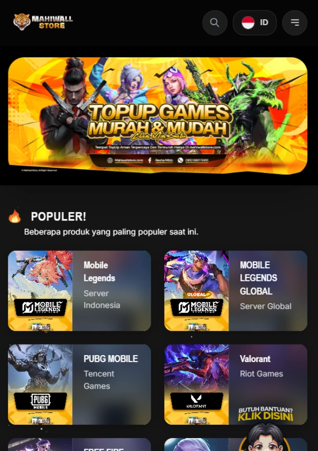 Tampilan Mahiwallstore